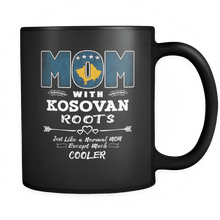 Load image into Gallery viewer, RobustCreative-Best Mom Ever with Kosovan Roots - Kosovo Flag 11oz Funny Black Coffee Mug - Mothers Day Independence Day - Women Men Friends Gift - Both Sides Printed (Distressed)
