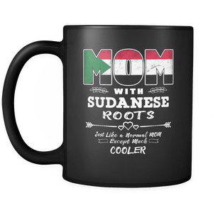 RobustCreative-Best Mom Ever with Sudanese Roots - Sudan Flag 11oz Funny Black Coffee Mug - Mothers Day Independence Day - Women Men Friends Gift - Both Sides Printed (Distressed)