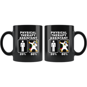 RobustCreative-Physical Therapy Assistant Dabbing Unicorn 80 20 Principle Graduation Gift Mens - 11oz Black Mug Medical Personnel Gift Idea