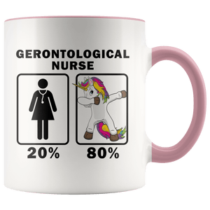 RobustCreative-Gerontological Nurse Dabbing Unicorn 80 20 Principle Superhero Girl Womens - 11oz Accent Mug Medical Personnel Gift Idea
