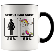 Load image into Gallery viewer, RobustCreative-Ophthalmologist Dabbing Unicorn 80 20 Principle Superhero Girl Womens - 11oz Accent Mug Medical Personnel Gift Idea
