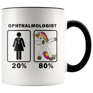 RobustCreative-Ophthalmologist Dabbing Unicorn 80 20 Principle Superhero Girl Womens - 11oz Accent Mug Medical Personnel Gift Idea