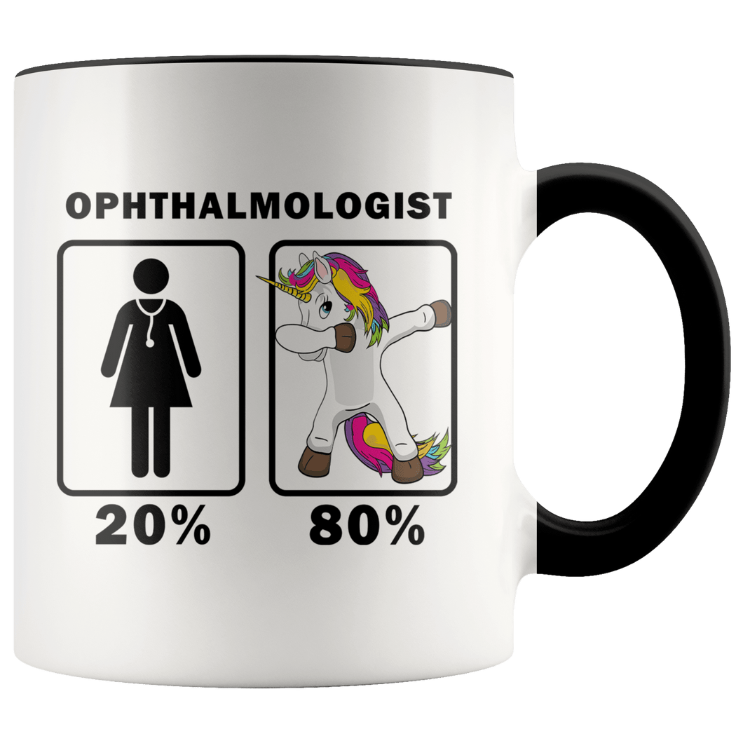 RobustCreative-Ophthalmologist Dabbing Unicorn 80 20 Principle Superhero Girl Womens - 11oz Accent Mug Medical Personnel Gift Idea