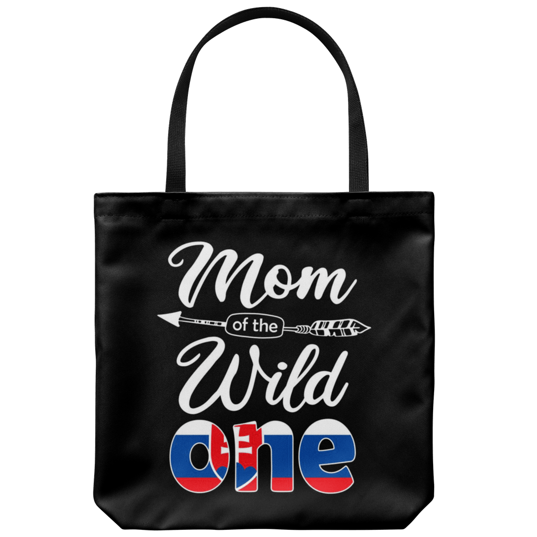 RobustCreative-Slovak Mom of the Wild One Birthday Slovakia Flag Tote Bag Gift Idea