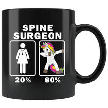 Load image into Gallery viewer, RobustCreative-Spine Surgeon Dabbing Unicorn 80 20 Principle Superhero Girl Womens - 11oz Black Mug Medical Personnel Gift Idea
