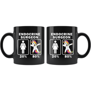 RobustCreative-Endocrine Surgeon Dabbing Unicorn 80 20 Principle Superhero Girl Womens - 11oz Black Mug Medical Personnel Gift Idea