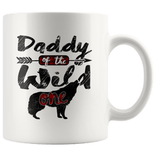 Load image into Gallery viewer, RobustCreative-Strong Daddy of the Wild One Wolf 1st Birthday Wolves - 11oz White Mug red black plaid pajamas Gift Idea
