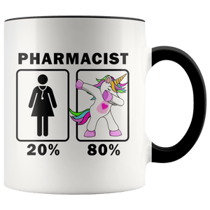 RobustCreative-Pharmacist Dabbing Unicorn 20 80 Principle Superhero Girl Womens - 11oz Accent Mug Medical Personnel Gift Idea