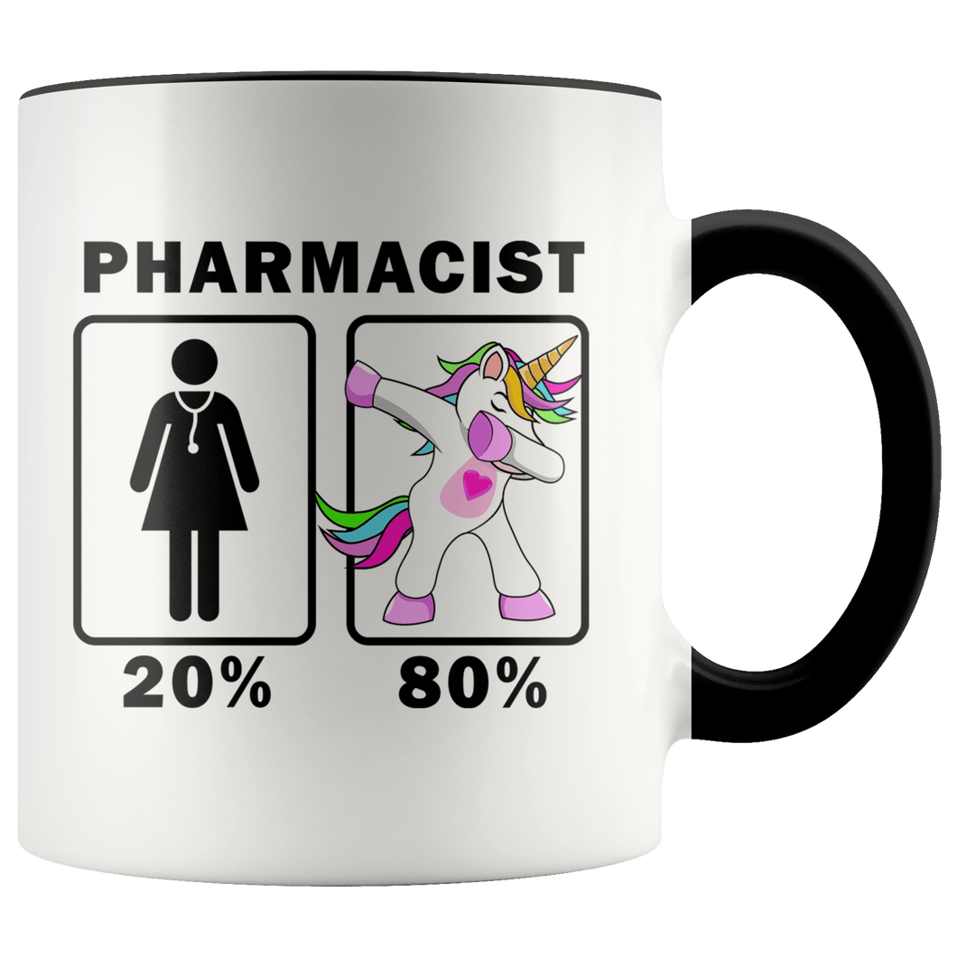 RobustCreative-Pharmacist Dabbing Unicorn 20 80 Principle Superhero Girl Womens - 11oz Accent Mug Medical Personnel Gift Idea