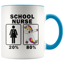 Load image into Gallery viewer, RobustCreative-School Nurse Dabbing Unicorn 80 20 Principle Superhero Girl Womens - 11oz Accent Mug Medical Personnel Gift Idea
