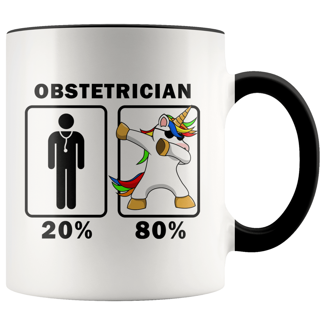 RobustCreative-Obstetrician Dabbing Unicorn 80 20 Principle Graduation Gift Mens - 11oz Accent Mug Medical Personnel Gift Idea