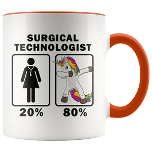 RobustCreative-Surgical Technologist Dabbing Unicorn 80 20 Principle Superhero Girl Womens - 11oz Accent Mug Medical Personnel Gift Idea