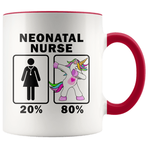 RobustCreative-Neonatal Nurse Dabbing Unicorn 20 80 Principle Superhero Girl Womens - 11oz Accent Mug Medical Personnel Gift Idea