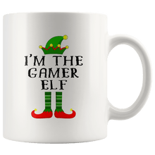 Load image into Gallery viewer, RobustCreative-Im The Gamer Elf Matching Family Christmas - 11oz White Mug Christmas group green pjs costume Gift Idea
