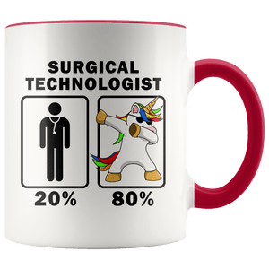 RobustCreative-Surgical Technologist Dabbing Unicorn 80 20 Principle Graduation Gift Mens - 11oz Accent Mug Medical Personnel Gift Idea