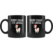 Load image into Gallery viewer, RobustCreative-Llama Dabbing Santa Keep Calm Im Legal Alpaca Peru Santas Hat - 11oz Black Mug Christmas gift idea Gift Idea
