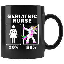 Load image into Gallery viewer, RobustCreative-Geriatric Nurse Dabbing Unicorn 20 80 Principle Superhero Girl Womens - 11oz Black Mug Medical Personnel Gift Idea
