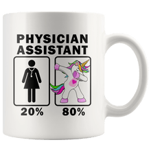 Load image into Gallery viewer, RobustCreative-Physician Assistant Dabbing Unicorn 20 80 Principle Superhero Girl Womens - 11oz White Mug Medical Personnel Gift Idea
