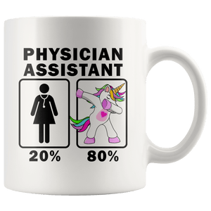 RobustCreative-Physician Assistant Dabbing Unicorn 20 80 Principle Superhero Girl Womens - 11oz White Mug Medical Personnel Gift Idea