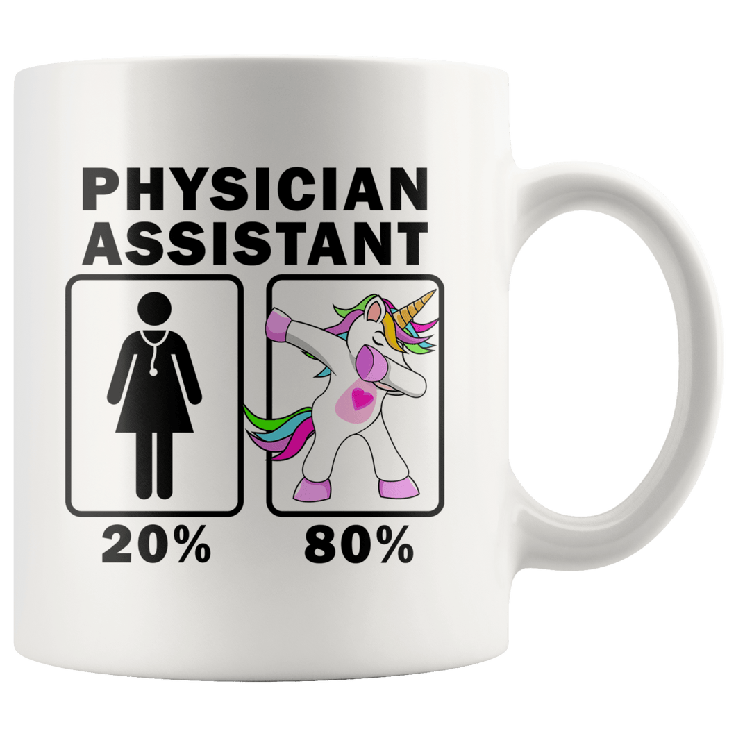 RobustCreative-Physician Assistant Dabbing Unicorn 20 80 Principle Superhero Girl Womens - 11oz White Mug Medical Personnel Gift Idea