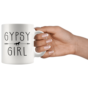 RobustCreative-Gypsy Horse Girl Gifts Horses Lover Riding Racing - 11oz White Mug Racing Lover Gift Idea