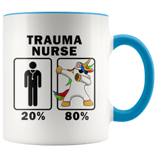 Load image into Gallery viewer, RobustCreative-Trauma Nurse Dabbing Unicorn 80 20 Principle Graduation Gift Mens - 11oz Accent Mug Medical Personnel Gift Idea
