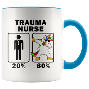 RobustCreative-Trauma Nurse Dabbing Unicorn 80 20 Principle Graduation Gift Mens - 11oz Accent Mug Medical Personnel Gift Idea