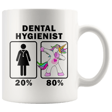 Load image into Gallery viewer, RobustCreative-Dental Hygienist Dabbing Unicorn 20 80 Principle Superhero Girl Womens - 11oz White Mug Medical Personnel Gift Idea
