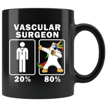 Load image into Gallery viewer, RobustCreative-Vascular Surgeon Dabbing Unicorn 80 20 Principle Graduation Gift Mens - 11oz Black Mug Medical Personnel Gift Idea
