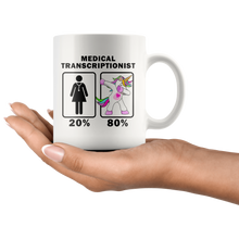 Load image into Gallery viewer, RobustCreative-Medical Transcriptionist Dabbing Unicorn 20 80 Principle Superhero Girl Womens - 11oz White Mug Medical Personnel Gift Idea
