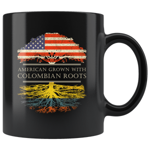 RobustCreative-Colombian Roots American Grown Fathers Day Gift - Colombian Pride 11oz Funny Black Coffee Mug - Real Colombia Hero Flag Papa National Heritage - Friends Gift - Both Sides Printed