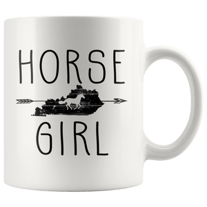 RobustCreative-Kentucky Horse Girl Gifts Kentuckian Shape Country for women - 11oz White Mug Riding Lover Gift Idea