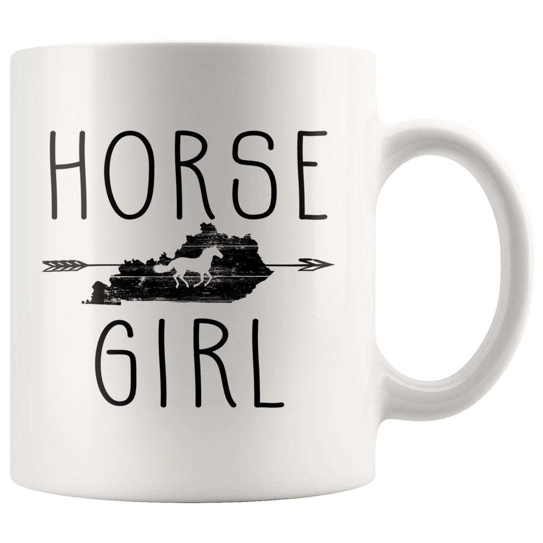 RobustCreative-Kentucky Horse Girl Gifts Kentuckian Shape Country for women - 11oz White Mug Riding Lover Gift Idea