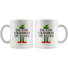 Load image into Gallery viewer, RobustCreative-Im The Grandma of Elves Family Matching Elf Outfits PJ - 11oz White Mug Christmas group green pjs costume Gift Idea
