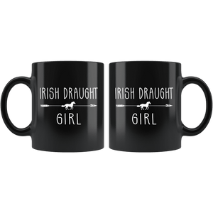 RobustCreative-Irish Draught Horse Girl Gifts Horses Lover Riding Racing - 11oz Black Mug Riding Lover Gift Idea