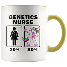 Load image into Gallery viewer, RobustCreative-Genetics Nurse Dabbing Unicorn 20 80 Principle Superhero Girl Womens - 11oz Accent Mug Medical Personnel Gift Idea
