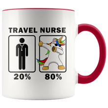 Load image into Gallery viewer, RobustCreative-Travel Nurse Dabbing Unicorn 80 20 Principle Graduation Gift Mens - 11oz Accent Mug Medical Personnel Gift Idea
