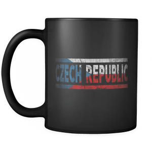 RobustCreative-Retro Vintage Flag Czech Czech Republic 11oz Black Coffee Mug ~ Both Sides Printed