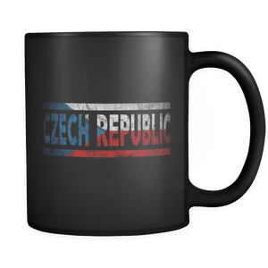 RobustCreative-Retro Vintage Flag Czech Czech Republic 11oz Black Coffee Mug ~ Both Sides Printed