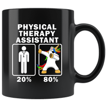 Load image into Gallery viewer, RobustCreative-Physical Therapy Assistant Dabbing Unicorn 80 20 Principle Graduation Gift Mens - 11oz Black Mug Medical Personnel Gift Idea
