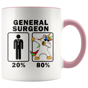 RobustCreative-General Surgeon Dabbing Unicorn 80 20 Principle Graduation Gift Mens - 11oz Accent Mug Medical Personnel Gift Idea