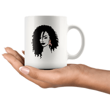 Load image into Gallery viewer, RobustCreative-Breast Cancer Awareness Afro American - Melanin Poppin&#39; 11oz Funny White Coffee Mug - Black Women Support Black Girl Magic - Friends Gift - Both Sides Printed
