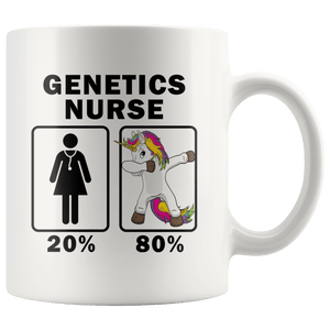 RobustCreative-Genetics Nurse Dabbing Unicorn 80 20 Principle Superhero Girl Womens - 11oz White Mug Medical Personnel Gift Idea