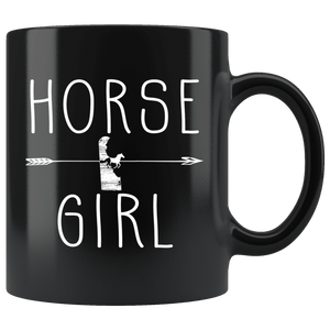 RobustCreative-Delaware Horse Girl Gifts Delawarean Shape Country for women - 11oz Black Mug Riding Lover Gift Idea