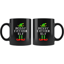 Load image into Gallery viewer, RobustCreative-Im The Bossy Father Elf Family Matching Outfits PJ - 11oz Black Mug Christmas group green pjs costume Gift Idea
