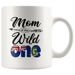 RobustCreative-Virgin Islander Mom of the Wild One Birthday British Virgin Islands Flag White 11oz Mug Gift Idea