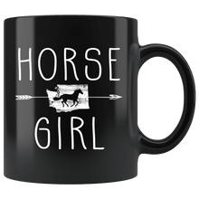 Load image into Gallery viewer, RobustCreative-Washington Horse Girl Gifts Washingtonian Shape Country for women - 11oz Black Mug Racing Lover Gift Idea
