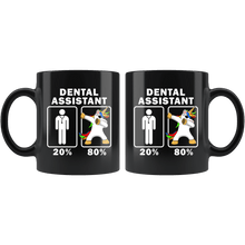 Load image into Gallery viewer, RobustCreative-Dental Assistant Dabbing Unicorn 80 20 Principle Graduation Gift Mens - 11oz Black Mug Medical Personnel Gift Idea
