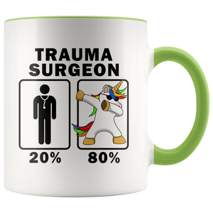 RobustCreative-Trauma Surgeon Dabbing Unicorn 80 20 Principle Graduation Gift Mens - 11oz Accent Mug Medical Personnel Gift Idea