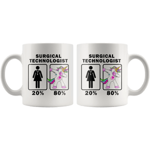 RobustCreative-Surgical Technologist Dabbing Unicorn 20 80 Principle Superhero Girl Womens - 11oz White Mug Medical Personnel Gift Idea